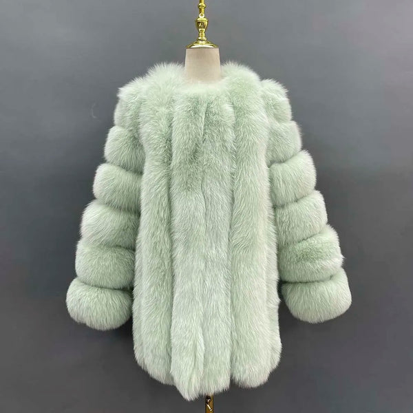 MISSJANEFUR Women Fox Fur Coat Natural Fur 2022 Fashion Luxury Medium Long Winter Plush Coats Custom XXXXXL