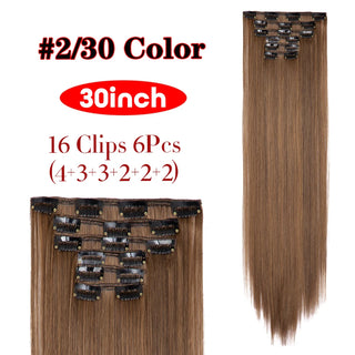 Buy 2-30-zhi-30inch Alileader Synthetic Hair 16 Clip in Hair Extension Clip for Women 6Pcs/Set Hair Extension Clip in Ombre Fake Hairpiece Long Wavy