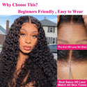 13x4 Lace Front Wig Water Wave Lace Closure Wig Wear and Go Glueless Wig Human Hair Ready to Wear Curly HumanHair Wigs for Women