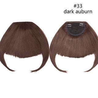 Buy dark-auburn HAIRRO Short Synthetic Bangs Heat Resistant Hairpieces Hair Women Natural Short Fake Hair Bangs Hair Clips for Extensions Black