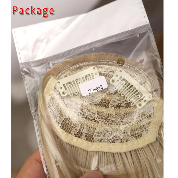 SHANGKE Synthetic Fringe Clip in Hair Bangs Hairpiece Clip in Hair Extensions Heat Resistant Fake Bangs Hair Piece 8 Colors