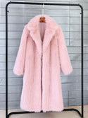 ZADORIN 2024 Winter Fluffy Jacket Women Solid Lapel Long Faux Fox Fur Coat Ladies Furry Warm Pink White Jacket Trench Coats Tops