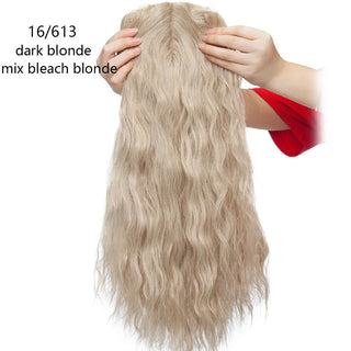 Buy 16-613 HAIRRO 20&#39;&#39; Water Wave Clip in Hair Pieces Black Brown Long Corn Wave Synthetic Hair Pieces for Women