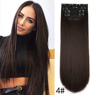 Buy 4-zhi 4Pcs/Set 20Inch Synthetic Hair Clip in Long Wavy Thick Hairpieces