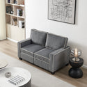 Living Room Sofa Loveseat With Storage Dark Grey Corduroy