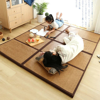 Foldable Rattan Mat, Comfortable Tatami Mattress, Yoga Sleeping Floor Mat, Foldable Tatami Flooring, 4.5cmThick Japanese Bedding