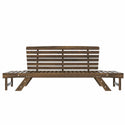 Outdoor Adjustable Patio Wooden Daybed Sofa Chaise Lounge With Cushions for Small Places, Brown Finish+Beige Cushion