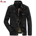 Autumn Winter Jacket Men Pure Cotton Business Casual Cargo Jackets Army Military Motorcycle Bomber Coats Male Jaqueta Masculina