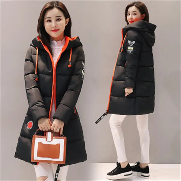 Parka Women 2022 Winter Jacket Women Coat Hooded Outwear Female Parka Thick Cotton Padded Lining Winter Female Basic Coats Z30