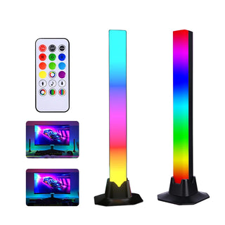 Floor Lamp RGB LED Sound Control Symphony Light Music Rhythm Ambient Pickup Lamp Strip Light for Computer Desktop Decor