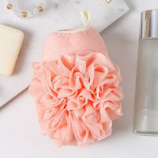 Buy pink Exfoliating Gloves Body Cleaning Bath Flower Bathroom Shower Ball Body Scrubber Bath Sponge Towel Bathroom Tool