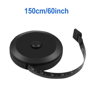 Buy black 1.5m 60inch Black Double Sided Measuring Tape Auto Retractable