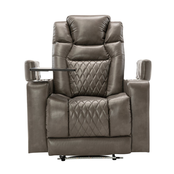 Power Motion Recliner With USB Charging Port and Hidden Arm Storage, Home Theater Seating With 2 Convenient Cup Holders