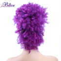 Blice Short Kinky Curly Mohawk Hair Extensions Colorful Chignon Hair Pieces With Clips for African American Women