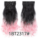 Leeons 16Clips Long Straight Synthetic Clip on Hair Extensions Cheveux Clip Naturel High Temperature Fiber Black Brown Hairpiece