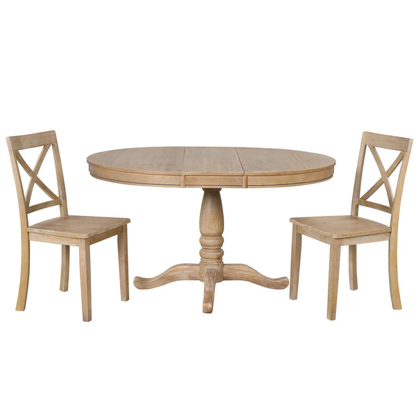 Modern Dining Table Set for 4,Round Table and 4 Kitchen Room Chairs,5 Piece Kitchen Table Set for Dining Room,Dinette,Br