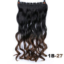 XUANGUANG Long Synthetic Hair 5 Clips in Hair Extension Heat Resistant Hairpiece Natural Wavy Hair Piece