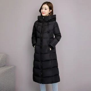 Buy black 2024 Women&#39;s Winter Coats Long Section Warm Down Basic Jacket Coat Fashion Slim Outwear Female Korean Large Size Jackets M-6xl