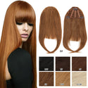 3 Clips Human Hair Bangs Remy Straight Clip in Hair Extensions Gradient Bangs 3D Blunt Cut Natural Hair Fringe Hairpiece