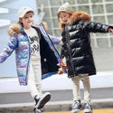 5-14y New Fashion Children Winter Down Jacket for Kids Clothing Girl Silver Gold Boys Hooded Coat Outwear Parka Snowsuit Coats