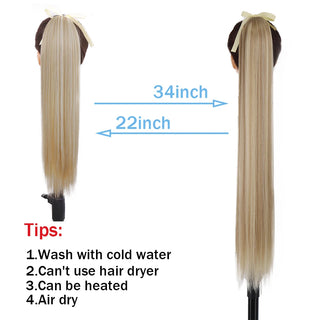 Synthetic Long Straight Drawstring Ponytail