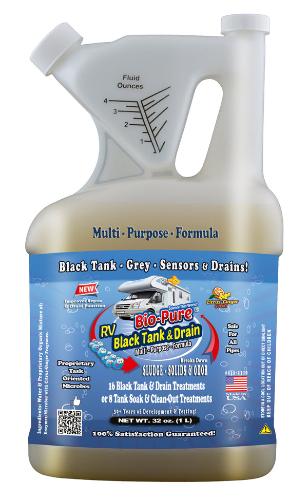 Bio-Pure RV Black Tank/Septic, Drain Restore & Maintain 32 Oz. - 16 Septic Tank Treatments