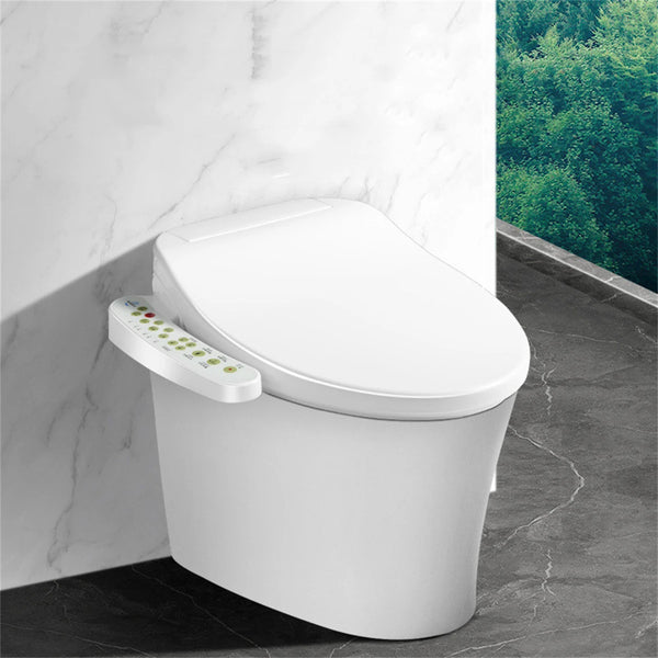 Electronic Smart Bidet Seat Self Cleaning Dual Nozzle Bidet Heated Intelligent