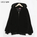 Winter Thick Warm Faux Fur Coat Oversize 2023 New Fashion Women Hooded Long Sleeve Faux Fur Jacket Luxury Winter Short Coats