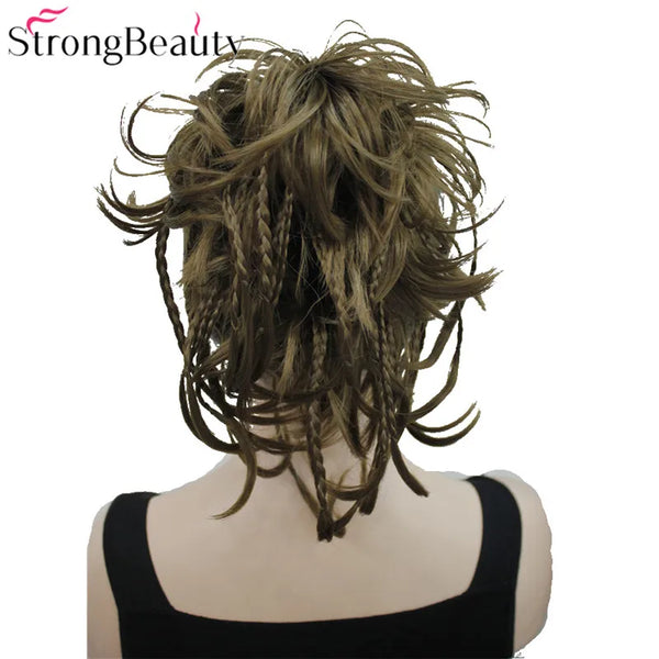 StrongBeauty Synthetic DIY Hair Red Blonde Brown Black Braid Drawstring Ponytail Clip in/on Hair Extensions Hairpieces 17Colors