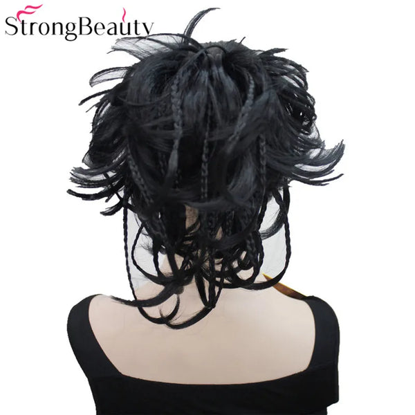 StrongBeauty Synthetic DIY Hair Red Blonde Brown Black Braid Drawstring Ponytail Clip in/on Hair Extensions Hairpieces 17Colors