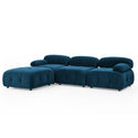 Modular Sectional Sofa, Button Tufted Designed and DIY Combination,L Shaped Couch With Reversible Ottoman, Navy Velvet