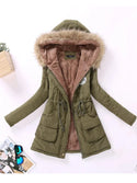 New Winter Military Coats Women Cotton Wadded Hooded Jacket Medium-Long Casual Parka Thickness  XXXL Quilt Snow Outwear