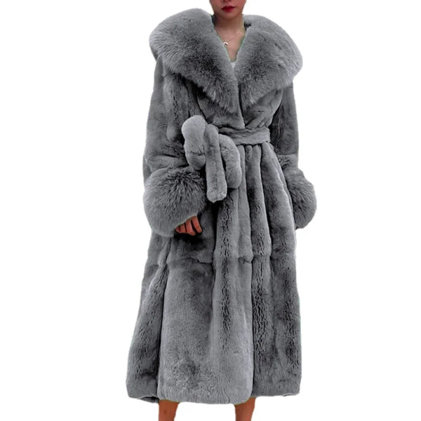 5XL Slim Overcoat Mink Coats Women Faux Fur Long  Winter Thick Mink Fur Coat Female Fur Jackets Long Ladies Parkas Oversize