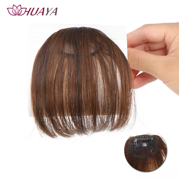 HUAYA Synthetic Hair Bangs Clips Front Side Long Bangs Fake Fringe Clip in Hair Extensions Accessories for Women