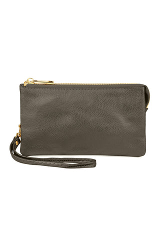 Buy pewter 005 - Leather Wallet With Detachable Wristlet