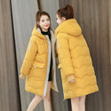 2024 Winter Women Jacket Coats Long Parkas Female Down Cotton Hooded Overcoat Thick Warm Jackets Windproof Casual Student Coat