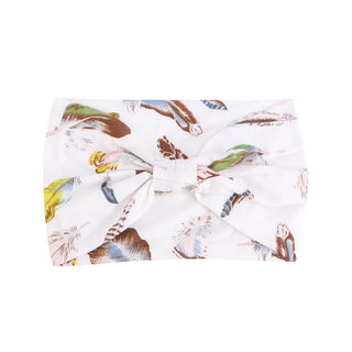 Buy 1001f-feather-white African Pattern Print Headband