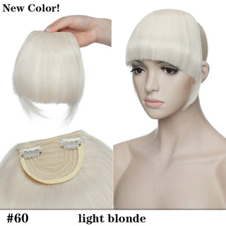 Buy light-blonde HAIRRO 8&quot; Short Synthetic Bangs Heat Resistant Hairpieces Hair Women Natural Short Fake Hair Bangs Hair Clips on Bangs 24 Colors