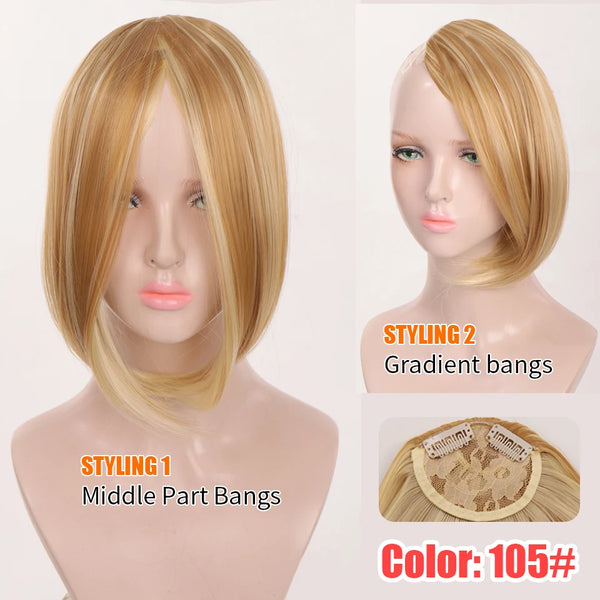 HUAYA Synthetic Hair Bangs Clips Front Side Long Bangs Fake Fringe Clip in Hair Extensions Accessories for Women