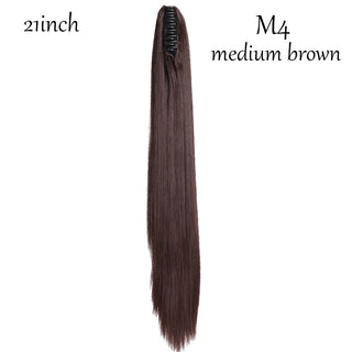 Buy medium-brown1 HAIRRO Claw Clip on Ponytail Hair Extension Synthetic Ponytail Extension Hair for Women Pony Tail Hair Hairpiece Wave Ponytail