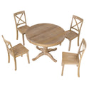 Modern Dining Table Set for 4,Round Table and 4 Kitchen Room Chairs,5 Piece Kitchen Table Set for Dining Room,Dinette,Br