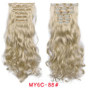 Clip in Hair Extension 20Inch 16 Clips Long Synthetic Hair Heat Resistant Hairpiece Natural Wavy Ombre Hair Piece 6Pcs/Set LIHUI