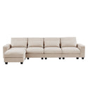 Modern Large L-Shape Feather Filled Sectional Sofa,  Convertible Sofa Couch With Reversible Chaise for Living Room