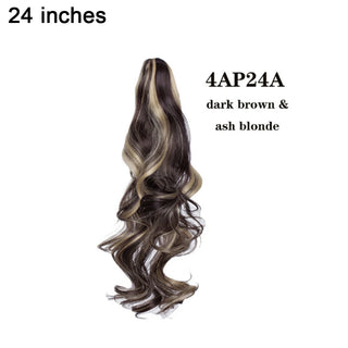 Buy 4ap24a24inch BENEHAIR Fake Ponytail Claw on Ponytail Long Wavy Clip in Hair Extension Hair Synthetic Hairpiece for Women Pony Tail Fake Hair