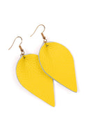 Teardrop Shape Genuine Leather Earrings