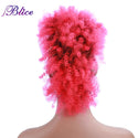 Blice Short Kinky Curly Mohawk Hair Extensions Colorful Chignon Hair Pieces With Clips for African American Women