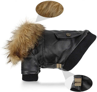 ATUBAN Leather Dog Coats Waterproof Dog Winter Coat Puppy Jackets for Small to Medium Dogs Clothes for Pets Dog Clothes Winter