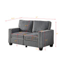 Living Room Sofa Loveseat With Storage Dark Grey Corduroy