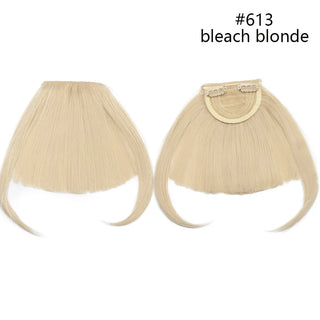 Buy bleach-blonde HAIRRO Short Synthetic Bangs Heat Resistant Hairpieces Hair Women Natural Short Fake Hair Bangs Hair Clips for Extensions Black