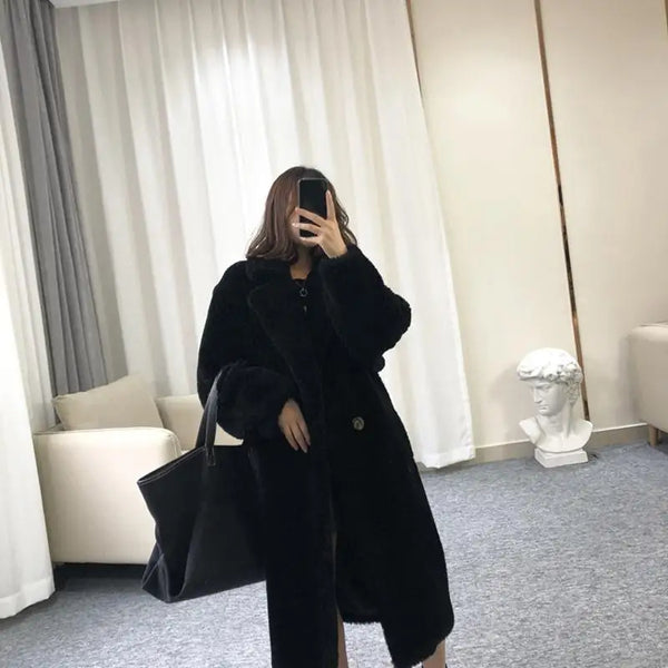 Winter Faux Fur Teddy Coat Women High Street Oversized Teddy Jackets and Coats Ladies Outwear Parka Warm Shaggy Coat